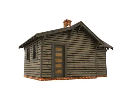 Wooden House Free low-poly 3D model