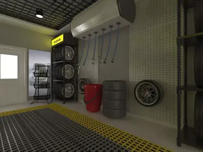 Car Service Garage 3D model