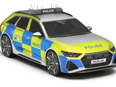 Car Police 6 Low-poly 3D model