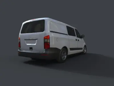 Generic Minivan White Low-poly 3D model