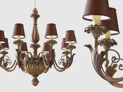 Chandelier Silvano Grifoni 8 lamp 3D model