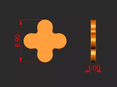 EARRINGS WITH CLOVER AND DIAMONDS  3D print model