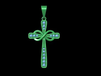 Infinity Cross Pendant 3D print model