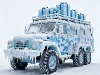 Polar Expedition 6x6 Truck 3D Model Low-poly 3D model