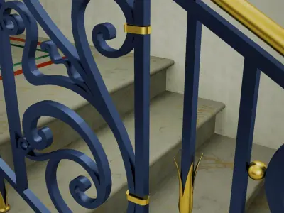 Wrought iron railing 3D model