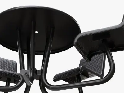 Umbrella Table with Chairs 3D model