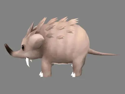 Cartoon Shrew-Hedgehog Low-poly 3D model