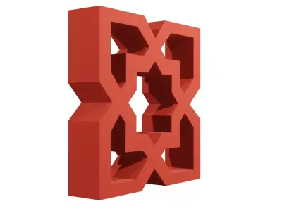 Brick Jaali Star 8 3D model