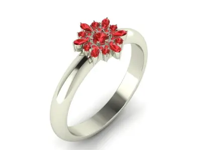 Floral Diamond Ring Size 60 EU 3D print model