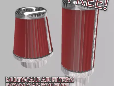 FREE AIR FILTERS FOR SCALE AUTOS AND DIORAMAS Free 3D print model