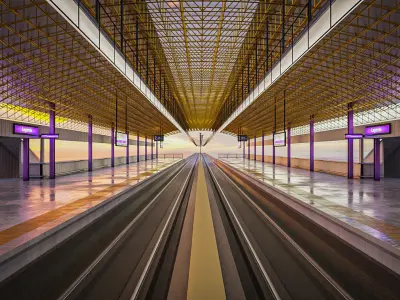 LRT 2 Train Station Low-poly 3D model