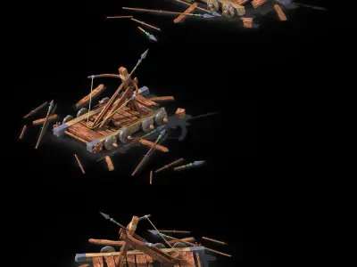 Game Barracks - Broken Vehicle 02 3D model