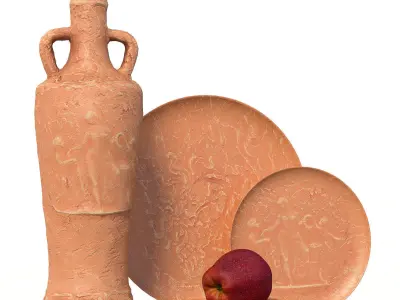 32 sets of decorative tableware 3D Model Collection