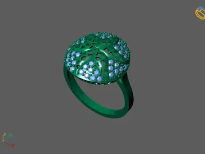 STL 3DM Women Ring Womens Ring Diamonds With Stone Model DP2001 3D print model