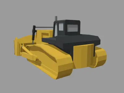 Low Poly Hydraulic Bulldozer 01 Low-poly 3D model