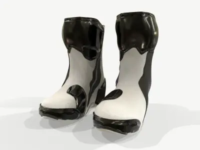 SUPERTECH R VENTED ROAD RACING BOOTS White Black Low-poly 3D model