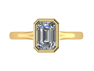 emerald bezel cut solitaire  3D print model