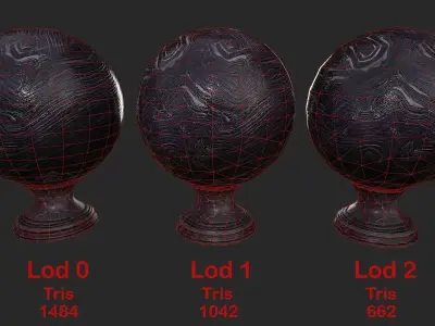 Fortune teller Obsidian Crystal Ball  Low-poly 3D model