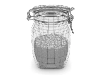 Glass Jar with coffee beans  3D model