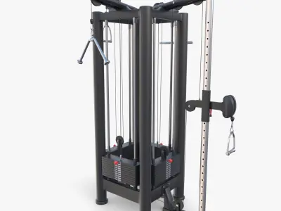 4 Station multi gym Low-poly 3D model