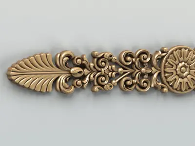 Carved decor horizontal 011 3D model