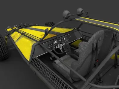 Dune Buggy Low-poly 3D model
