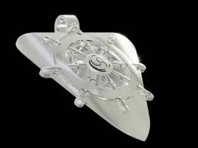 Nautical rudder pendant pick guitar 3D print model