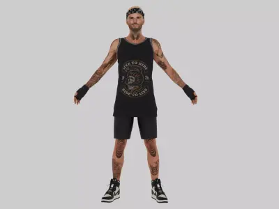 Cam Biker  Rigged 3d Character Model 3D model