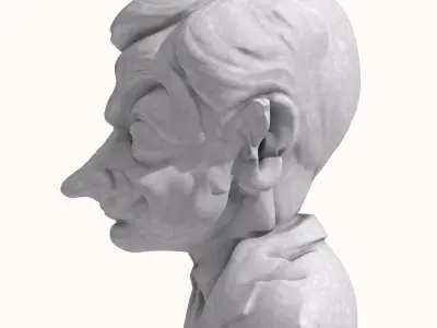 Mr Bean Bust Sculpture 3D model