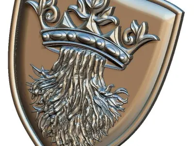 Medieval Shield for CNC 3D Router 3D print model