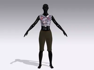 Woman Cloth Dress Low-poly 3D model order