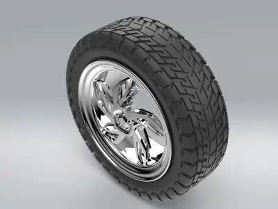 Rim and Tire 3D model from CGTrader
