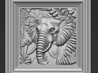 Elephant Head A35 3D print model