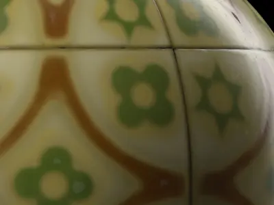 Stone Wall Materials 112- Ornament Ceramic Tile - Pbr Seamless Texture