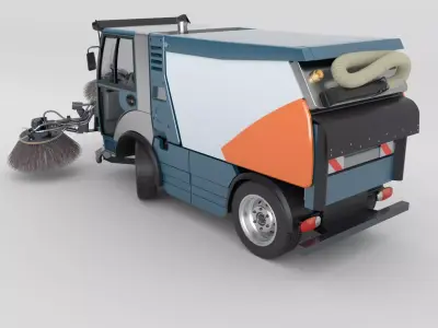 Street Sweeper Rigged and Animated 3D model