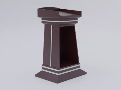 Lectern wooden podium Low-poly 3D model