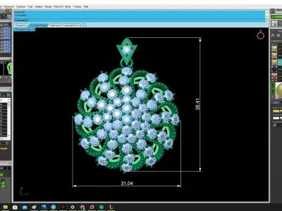 Luxury Round Pave Diamond Pendant 3D Model 3466 3D print model