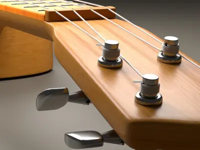 A 3D Model of Ukulele with blend file 3DS OBJ and FBX export 3D model