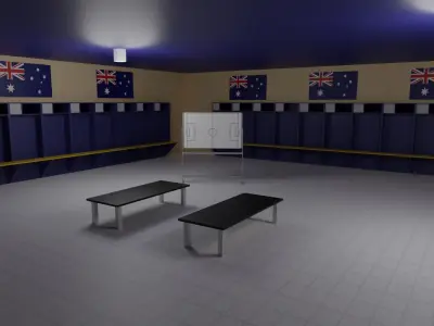 Australia Football Stadium and Interiors Low-poly 3D model