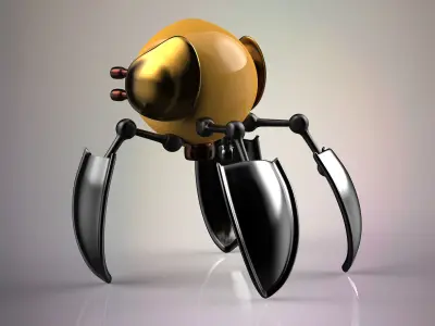 Quantum Robot Low-poly 3D model