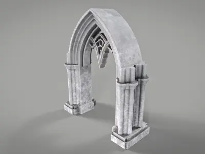 LowPoly Gothic Arc type 1 Low-poly 3D model