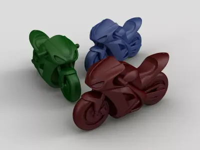 Sport Motorcycle Pendant Keychain 3D print model