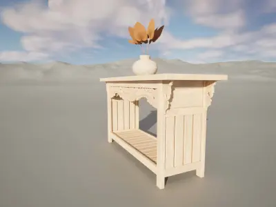 Hand-Carved Table Balinese Artisan Furniture 3D model