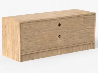 TV stand by Yuko in ash wood Low-poly 3D model