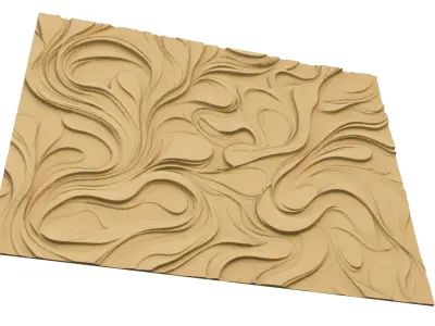 modern panel wall decor set wall relief mural CNC 125 3D model