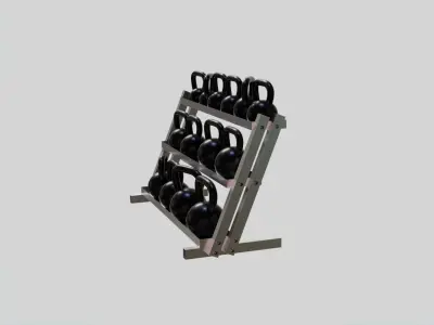 Kettlebell Rack - Gym Equipment Low-poly 3D model
