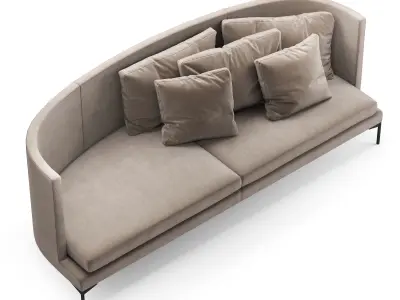 Living Divani sofa Clan 3seats 3D model