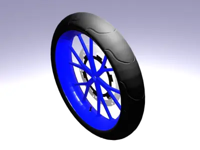 Bike wheel low poly 3D model
