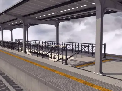 Train platform 3D model 3D model
