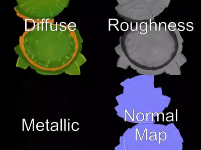 Leafy Green Plate model pack Low-poly 3D model